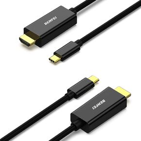 BENFEI USB C to HDMI 6 Feet Cable [4K@60Hz, Aluminum Shell, Nylon Braided], USB Type-C to HDMI Cable [Thunderbolt 3/4/5] Compatible for MacBook Pro/Air/iPad Pro 2023/2022/2021/2020/2019, Gray in Saudi Arabia