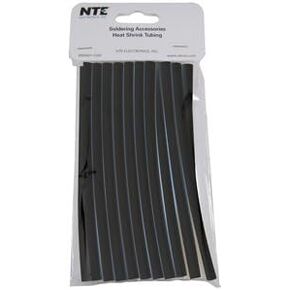 NTE Electronics 47-20506-BK أنبوب انكماش حراري، جدار رقيق، نسبة انكماش 2:1، قطر 1/4 بوصة، طول 6 بوصة، أسود (عبوة من 20 قطعة) in Saudi Arabia