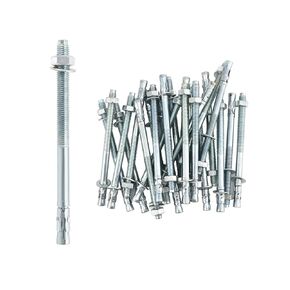QWORK Wedge Anchor, 25 Pcs 1/2'' x 7" Heavy Duty Fastener for Concrete, Zinc Plated Wedge Concrete Wall Anchors Bolt in Saudi Arabia