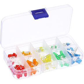 PATIKIL 3mm, 5mm Light Emitting Diodes, 100 Pcs LED Diodes 1.8-3V Light Emitting Diodes Lamps for Science, DIY, Light Lamps,5 Colors in Saudi Arabia