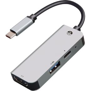 محول USB C إلى HDMI، HUGIN[4K 60 هرتز] موزع من النوع C إلى مخرج HDMI ومنفذ USB 3.0 ومنفذ شحن PD 100 وات، محول USB-C رقمي AV متعدد المنافذ لجهاز MacBook Pro/Air، iPad Pro/Air/Mini، Galaxg S21 /S20 وأكثر in Kuwait