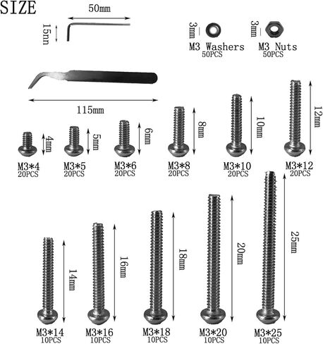 M3 عرافة المقبس زر غطاء رأس البراغي المكسرات غسالات عدة ، M3 x 4/5/6/8/10/12/14/16/18/20/25 مللي متر متري المسمار تشكيلة in Kuwait