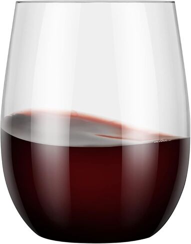 48 Stemless Wine Glass Plastic,12oz Clear Plastic Wine Glasses For Parties Disposable Party Cups, Disposable Wine Glasses, Plastic Wine Cups,Wine Glasses Plastic Disposable Plastic Wine Tumbler in Saudi Arabia