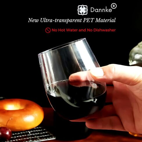 48 Stemless Wine Glass Plastic,12oz Clear Plastic Wine Glasses For Parties Disposable Party Cups, Disposable Wine Glasses, Plastic Wine Cups,Wine Glasses Plastic Disposable Plastic Wine Tumbler in Saudi Arabia