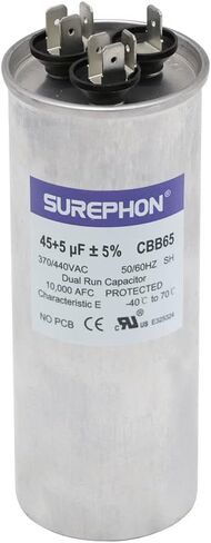 SUREPHON CBB65 Run Capacitor for ac 45/5 uf 45+5 MFD Dual 370-440 Volt, Works for HVAC, Air Conditioners, Heat Pumps in Saudi Arabia