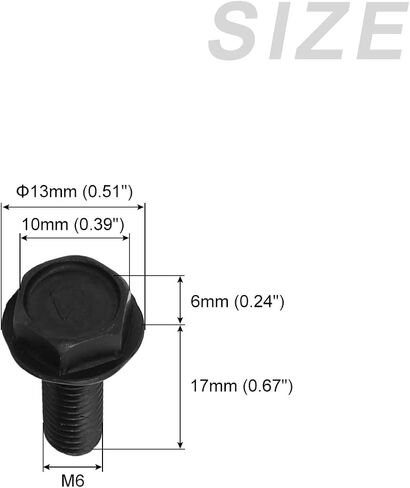 METALLIXITY Flanged Hex Head Bolts (M6x17mm) 8pcs, Left Hand Hexagon Bolt Reverse Thread Screw - for House Construction Machine Fasteners in Saudi Arabia