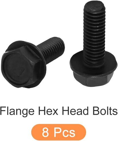 METALLIXITY Flanged Hex Head Bolts (M6x17mm) 8pcs, Left Hand Hexagon Bolt Reverse Thread Screw - for House Construction Machine Fasteners in Saudi Arabia