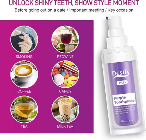 Purple Toothpaste Whitening, Colour Corrector Purple Toothpaste for Teeth Whitening, V34 Color Corrector Serum, Purple Teeth Whitening Toothpaste for Adults, TIK Tok Must Haves 2023. (Violet) in Kuwait