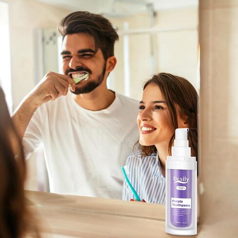 Purple Toothpaste Whitening, Colour Corrector Purple Toothpaste for Teeth Whitening, V34 Color Corrector Serum, Purple Teeth Whitening Toothpaste for Adults, TIK Tok Must Haves 2023. (Violet) in Kuwait