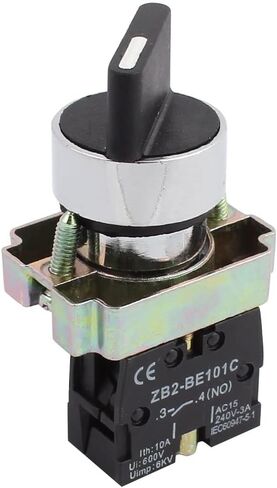 uxcell A14112200ux0184 ZB2-BE101C NO SPST 2 Positions Maintained Rotary Select Selector Switch 600V 10A in Saudi Arabia