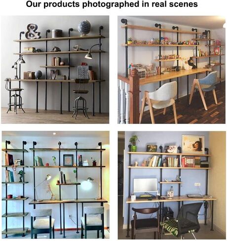 مشابك أنابيب معدنية سوداء متينة على شكل حرف U من Baby Flower، وحزامين بفتحتين وتركيبات رفوف صناعية على شكل حرف U (عبوة من 6) (3/4 بوصة) (202201) in Kuwait