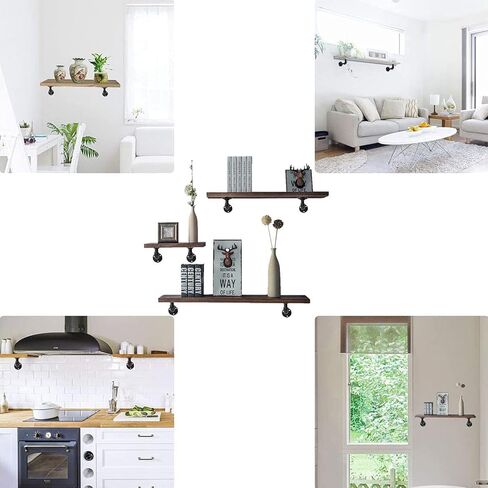 مشابك أنابيب معدنية سوداء متينة على شكل حرف U من Baby Flower، وحزامين بفتحتين وتركيبات رفوف صناعية على شكل حرف U (عبوة من 6) (3/4 بوصة) (202201) in Kuwait