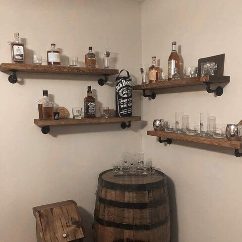 مشابك أنابيب معدنية سوداء متينة على شكل حرف U من Baby Flower، وحزامين بفتحتين وتركيبات رفوف صناعية على شكل حرف U (عبوة من 6) (3/4 بوصة) (202201) in Kuwait