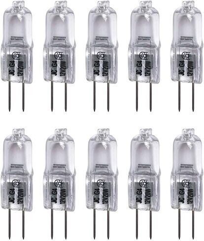 Q20/G4/CL/12V,10 Watt,T3 JC Type,12 Volt,Clear,G4 Bi-pin Base,Halogen Light Bulb(20 Pack) in Saudi Arabia