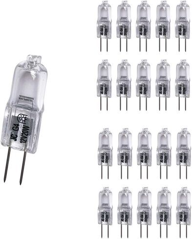 Q20/G4/CL/12V,10 Watt,T3 JC Type,12 Volt,Clear,G4 Bi-pin Base,Halogen Light Bulb(20 Pack) in Saudi Arabia