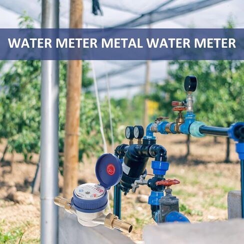 VILLCASE Water Flow Meter TS- S300E Water Meter Accurate Long Time Cold Water Meter, 3/4 NPT Couplings, Measuring in Cubic Meter Garden Water Meter in Saudi Arabia