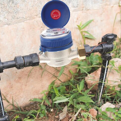 VILLCASE Water Flow Meter TS- S300E Water Meter Accurate Long Time Cold Water Meter, 3/4 NPT Couplings, Measuring in Cubic Meter Garden Water Meter in Saudi Arabia