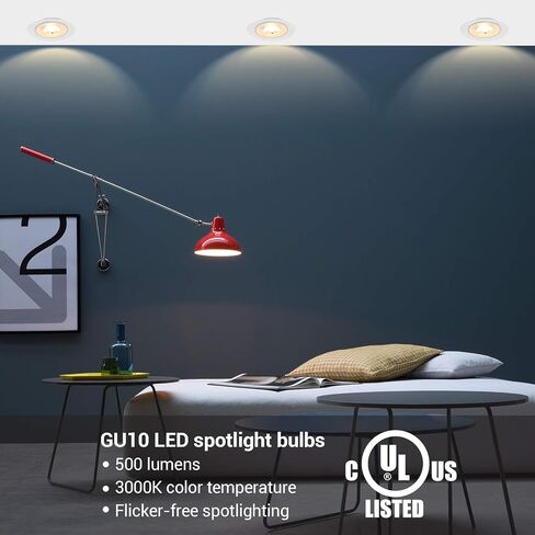 DEWENWILS GU10 LED Dimmable Bulb, 3000K Warm White Track Light Bulb, 7W(50W Halogen Equivalent) Two Prong Light Bulb for Kitchen Range Hood, Living Room, Bathroom, Bedroom, 500LM, 6 Pack, UL Listed in Saudi Arabia
