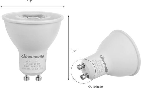 DEWENWILS GU10 LED Dimmable Bulb, 3000K Warm White Track Light Bulb, 7W(50W Halogen Equivalent) Two Prong Light Bulb for Kitchen Range Hood, Living Room, Bathroom, Bedroom, 500LM, 6 Pack, UL Listed in Saudi Arabia