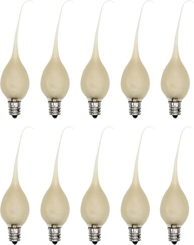 مصابيح إضاءة الشموع المطلية بالسيليكون بتصميم دولة من Creative Hobbies® (عبوة من 10 مصابيح) ~ 5 واط من السيليكون المتلألئ، توهج ذهبي in Kuwait