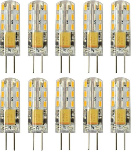 RAYHOO 10 قطع G4 LED لمبات JC Bi-Pin Base Lights 1.5W AC/DC 12V 10W-20W T3 لمبة هالوجين استبدال مصابيح المناظر الطبيعية (أبيض دافئ 3000K) in Kuwait