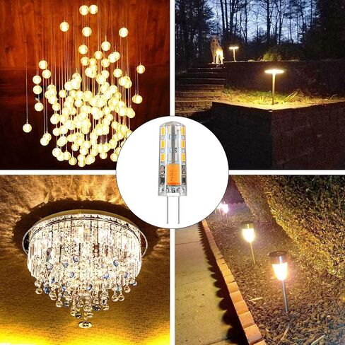 RAYHOO 10 قطع G4 LED لمبات JC Bi-Pin Base Lights 1.5W AC/DC 12V 10W-20W T3 لمبة هالوجين استبدال مصابيح المناظر الطبيعية (أبيض دافئ 3000K) in Kuwait