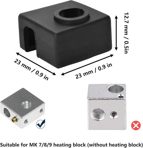 3D Printer Silicone Sock 8Pcs Hotend Silicone Sock Heater Block Silicone Cover for Creality Ender 3, Ender 3 Pro, Ender 5, Ender 5 Pro, CR 10 Series, MK7/ 8/9 Hotend in Saudi Arabia