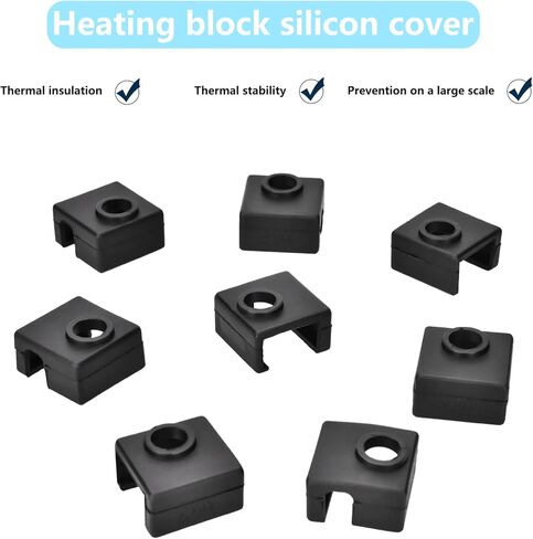 3D Printer Silicone Sock 8Pcs Hotend Silicone Sock Heater Block Silicone Cover for Creality Ender 3, Ender 3 Pro, Ender 5, Ender 5 Pro, CR 10 Series, MK7/ 8/9 Hotend in Saudi Arabia