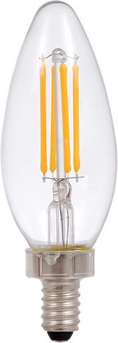 لمبة إضاءة سيلفانيا LED TruWave Natural Series Décor B10، كفاءة مكافئة 40 وات 4 وات، قاعدة شمعدان، قابلة للتعتيم، 350 لومن، شفاف، 2700 ك، أبيض ناعم - عبوتان (40794) in Kuwait