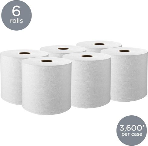 مناشف ورقية صلبة من سكوت كلينيكس (01080) مع جيوب عالية الامتصاص، 1.5 بوصة، بيضاء، 425 بوصة/لفة، 12 لفة/علبة، 5100 بوصة/علبة in Kuwait