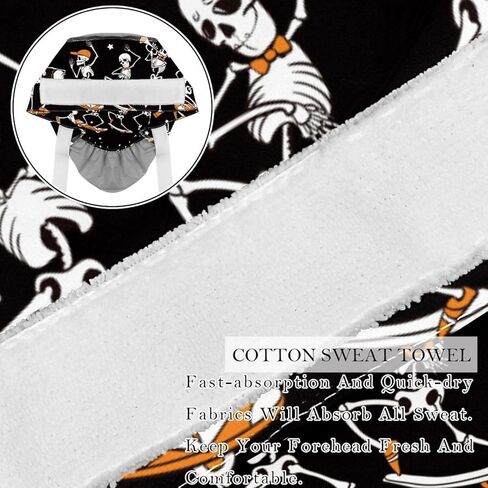 Working Hat with Buttons & Ribbon Ties for Women 2 Packs, Skull Print Adjustable Unisex Surgical Caps Scrub Cap in Kuwait