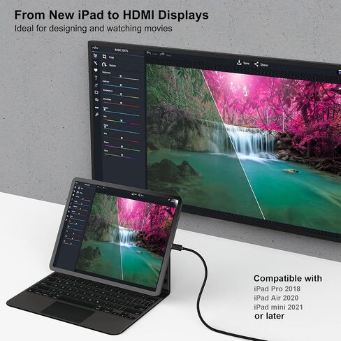 كابل BENFEI USB C إلى HDMI بطول 6 أقدام [4K@60 هرتز، هيكل من الألومنيوم، مجدول من النايلون]، كابل USB من النوع C إلى HDMI [Thunderbolt 3/4/5] متوافق مع MacBook Pro/Air/iPad Pro 2023/2022/2021/2020/2019، رمادي in Kuwait
