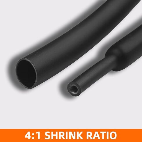 مجموعة أنابيب الانكماش الحراري السلكية - مبطنة بمادة لاصقة بنسبة 4:1، أنابيب تغليف مقاومة للحرارة للكهرباء الصناعية المقاومة للماء، موصل حماية عازل أسود، أنابيب قابلة للانكماش بالحرارة، 73 قطعة/7 مقاسات من SZNNZD in Kuwait