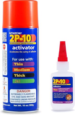 FastCap CA Super Glue - 2P-10 Thin Viscosity (2.25oz) & Activator (10oz)–Perfect for Micro Fractures Hairline Cracks-Quick Bonding, Durable, Versatile-Industrial Adhesive Professional DIY, Clear in Saudi Arabia