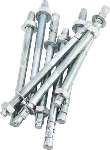 QWORK Wedge Anchor, 25 Pcs 1/2'' x 7" Heavy Duty Fastener for Concrete, Zinc Plated Wedge Concrete Wall Anchors Bolt in Saudi Arabia