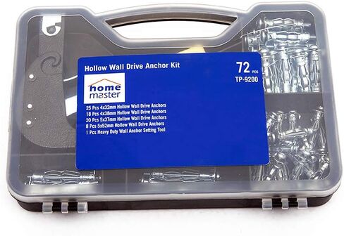 أداة تثبيت الحائط من Home Master Hardware شديدة التحمل مع Molly Bolt Hollow Drive Wall Ancherboard Fixerboard 72 قطعة in Kuwait