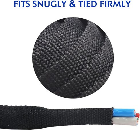 انبوب قماش قابل للانكماش بالحرارة بطول 1 انش بطول 18 قدم، غلاف بوليستر مرن منسوج بإحكام، لحزم اسلاك خراطيم السيارات والبحرية المطاطية in Kuwait