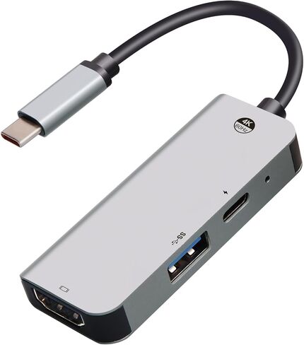 محول USB C إلى HDMI، HUGIN[4K 60 هرتز] موزع من النوع C إلى مخرج HDMI ومنفذ USB 3.0 ومنفذ شحن PD 100 وات، محول USB-C رقمي AV متعدد المنافذ لجهاز MacBook Pro/Air، iPad Pro/Air/Mini، Galaxg S21 /S20 وأكثر in Kuwait
