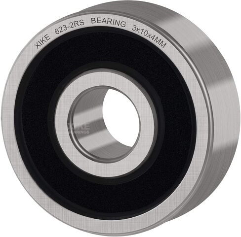 XiKe 10 Pcs 623-2RS Double Rubber Seal Bearings 4x13x5mm, Pre-Lubricated and Stable Performance and Cost Effective, Deep Groove Ball Bearings. in Saudi Arabia