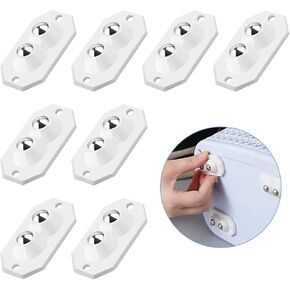 عجلات ذاتية اللصق من الفولاذ المقاوم للصدأ، عجلات معجون دوارة صغيرة تدور 360 درجة، بكرة لاصقة عالمية للأثاث، صناديق تخزين سفلية مختلفة، درج سلة المهملات، 8 قطع خرزة مزدوجة بيضاء in Kuwait