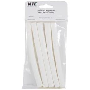 NTE Electronics 47-25306-W Heat Shrink Tubing, Dual Wall with Adhesive, 3:1 Shrink Ratio, 3/8" Diameter, 6" Length, White (Pack of 5) in Saudi Arabia