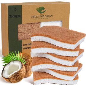 Biodegradable Sponges 12 Pack of Sponges Kitchen Natural Sponges for Dishes Natural Sponge - Dish Sponge Eco Friendly Sponges Natural Kitchen Sponge in Saudi Arabia