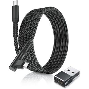 Basesailor USB C to Type C 100W Cable 6.6FT with USB Adapter,90 Degree Fast Charging PD Charger Cord for MacBook Pro Mac,iPad 10 Air 5 Mini 6,Pixel,Steam Deck,Samsung Galaxy Tab S9,Note 20,S23 S21 S22