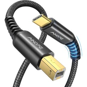 كابل طابعة AINOPE 6.6FT USB C 2.0 عالي السرعة