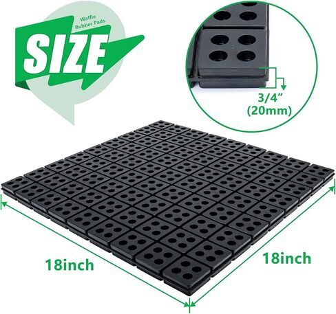 وسادة مقاومة للاهتزاز من المطاط من Forestchill، مقاس 45.72 سم × 45.72 سم × 1.9 سم، وسادة عزل اهتزاز الوافل شديدة التحمل لأجهزة التدفئة والتهوية وتكييف الهواء، وضاغط الهواء، والغسالة والمجفف، ووحدة مكيف الهواء in Kuwait