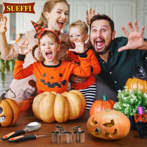 Pumpkin Carving Kit for Kids, 22 PSC Stainless Steel Pumpkin Carving Tools with Hammer and 2 Carving Knives, DIY Halloween Pumpkin Shape in Saudi Arabia