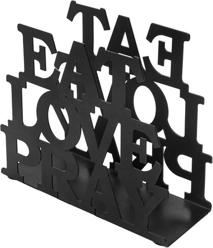 حامل مناديل طاولة معدني أسود من ماي جيفت مزين بعبارة EAT LOVE PRAY Cutout in Kuwait