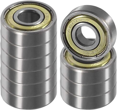 ALMOCN 10 قطعة 608ZZ محامل كرات الأخدود العميق 608 ZZ محامل ختم معدنية درع مزدوج 8x22x7 مللي متر للطابعة ثلاثية الأبعاد RepRap عجلة محامل لوح التزلج in Kuwait