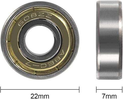 ALMOCN 10 قطعة 608ZZ محامل كرات الأخدود العميق 608 ZZ محامل ختم معدنية درع مزدوج 8x22x7 مللي متر للطابعة ثلاثية الأبعاد RepRap عجلة محامل لوح التزلج in Kuwait