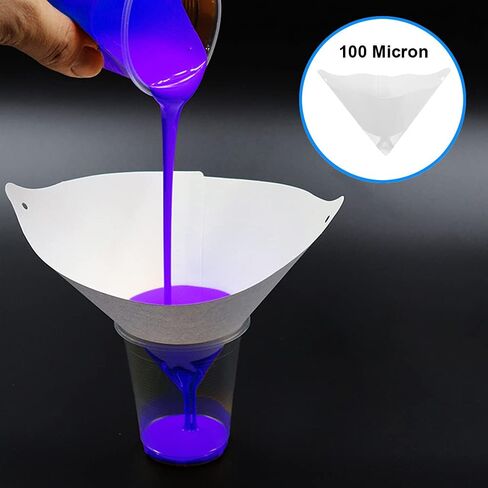 DAOKI 100 Pcs Paper Paint Filters 100 Micron Disposable Paint Paper Strainers for Resin 3D Printer with Collapsible Silicone Funnel, Hook, Clean Tool in Saudi Arabia